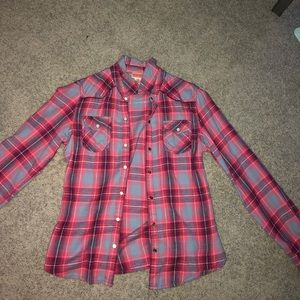 Pink and blue flannel